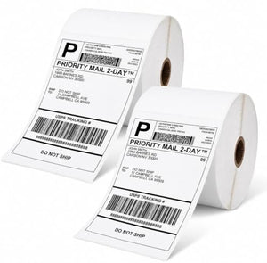 Étiquettes thermiques 100 x 150 mm — 1000 pièces (2 rouleaux de 500)