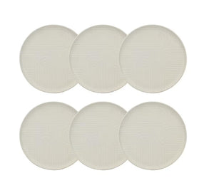 Dune — Lot de 6 assiettes plates 26 cm en grès blanc
