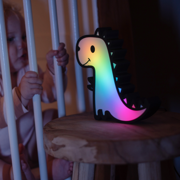 KiddieAlarm Dino — Veilleuse connectée & réveil d'apprentissage du sommeil